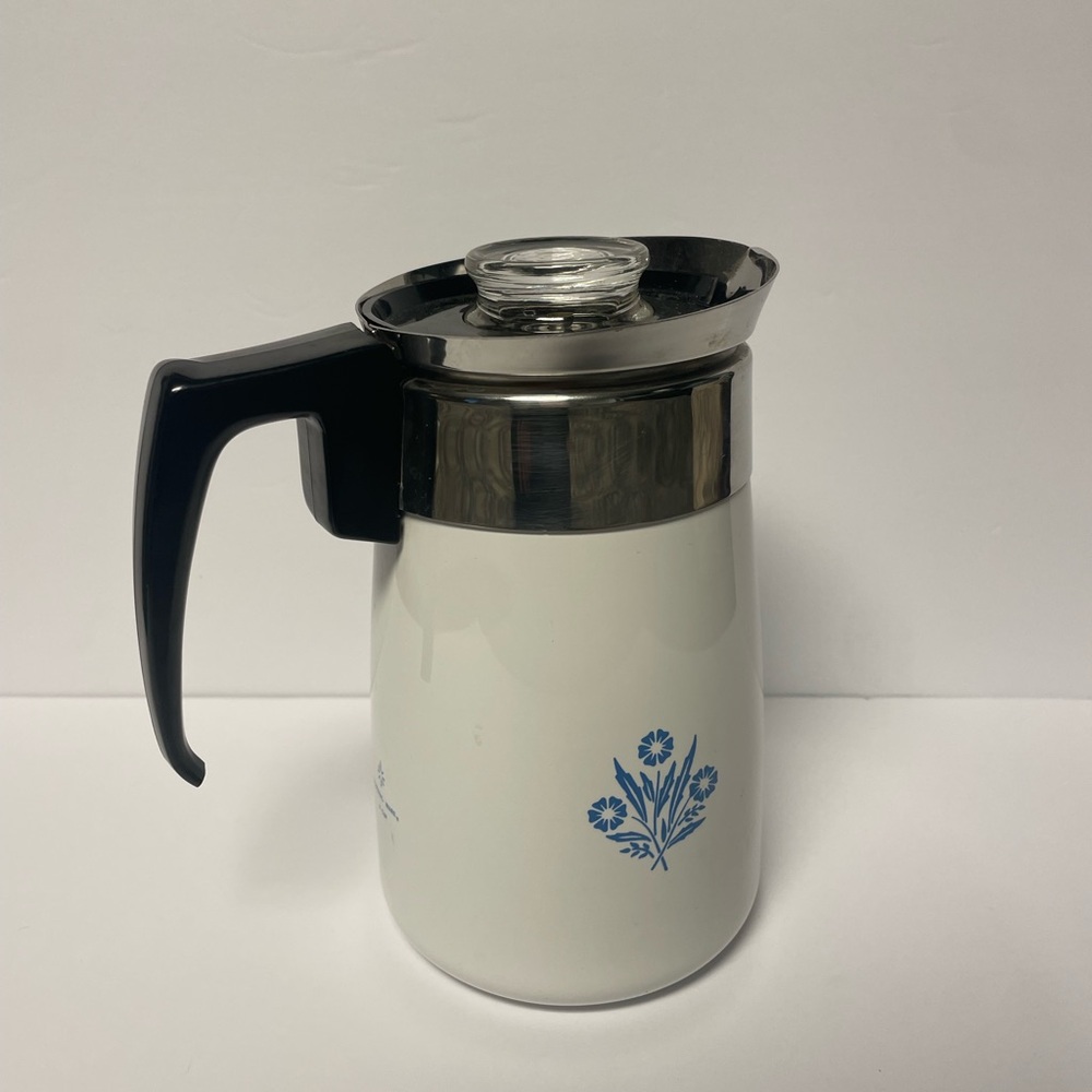 Corning Ware Cornflower Blue - 6 cup percolator coffee pot-vintage